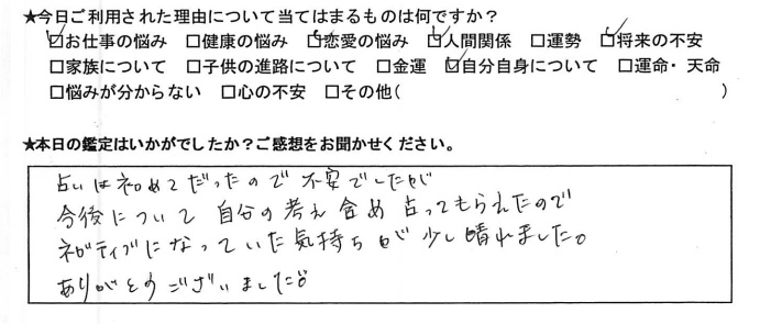 下北沢占いサロンTAO感想、お仕事の悩み、恋愛の悩み、自分自身について